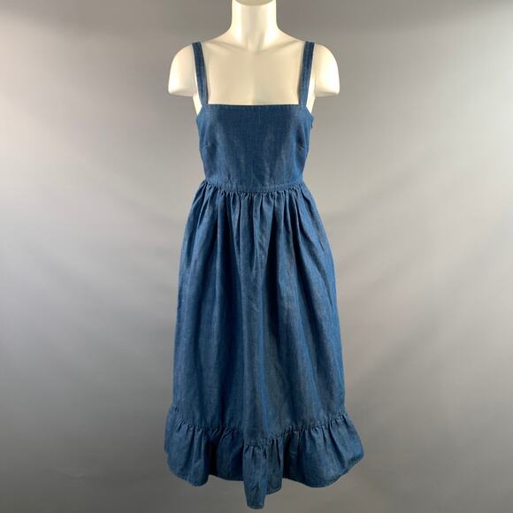 CO Dresses & Skirts - CO Size M Blue Cotton Linen Blend Long Dress